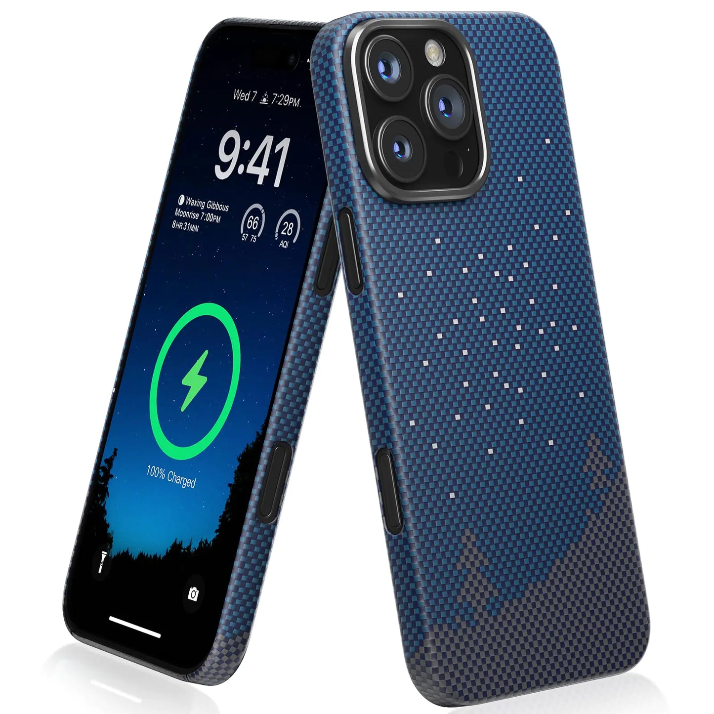 memumi Magnetic Case for iPhone 16 Pro Carbon Fiber, Compatible with Mag-Safe Sturdy Durable Cover for iPhone 16 Pro Aramid Fiber Case with Military Grade Drop Protection Black
