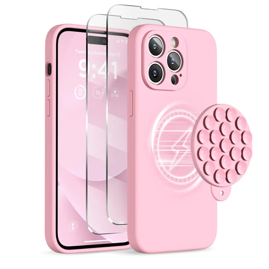 Magnetic/Suction Cup Case for iPhone 14 Pro Max Case, Compatible with MagSafe, [Full Camera Protection][2 Screen Protectors]