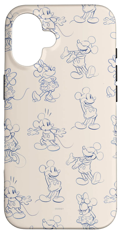 iPhone 16 Plus Disney Mickey and Minnie Mouse Retro Vintage Art Reactions Case
