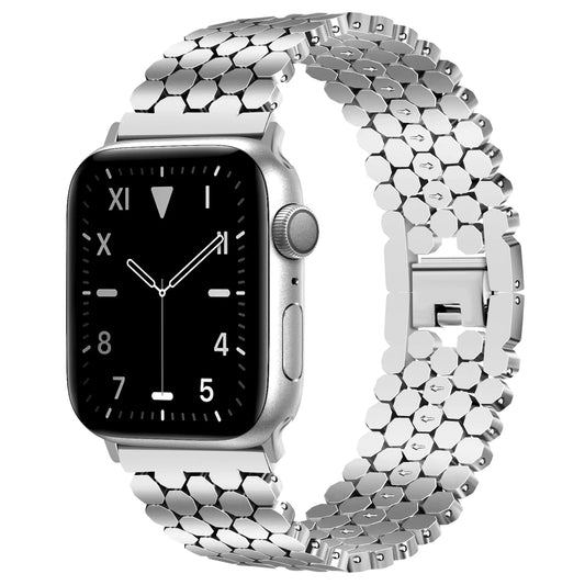 JR.DM Honeycomb Bands Compatible with Apple Watch 38mm 40mm 41mm 42mm 44mm 45mm 46mm for Women, Dressy Gold Silver Luxury Designer Metal Strap Replacement for iWatch Series 10/9/8/7/SE/6/5/4/3/2/1