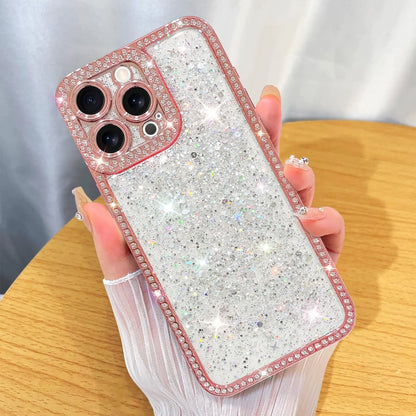 ZIYE Designed for iPhone 15 Pro Max Case Glitter Dimond Bling Cover with Camera Protector Protection Sparkle Luxury Shiny Cute Soft TPU Slim Shockproof Protective Women Girls Phone Case Blue
