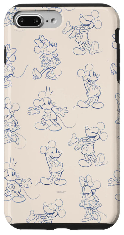 iPhone 16 Plus Disney Mickey and Minnie Mouse Retro Vintage Art Reactions Case